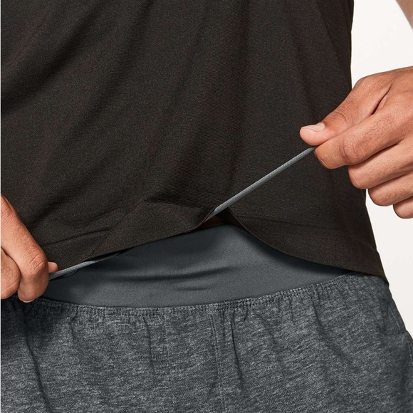 Lululemon T.H.E. Short *Linerless 7" Heathered Texture Printed Mercury Deep Coal - Picture 3 of 10